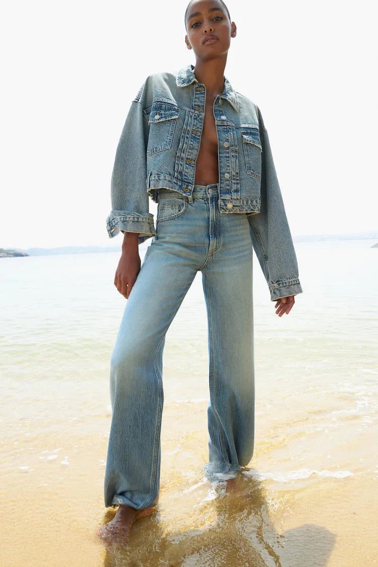 Za-Ra Highwaist Ripped straight fit jeans