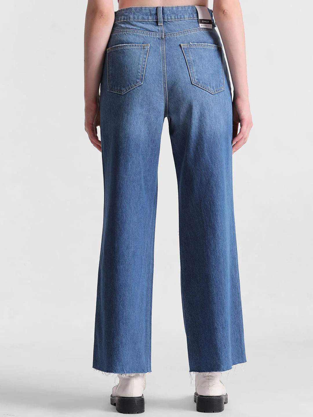 ON-LY High Rise Distressed Bootcut Jeans