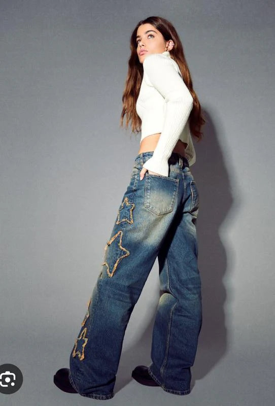 Alc-ot unisex baggy Jeans with patch details