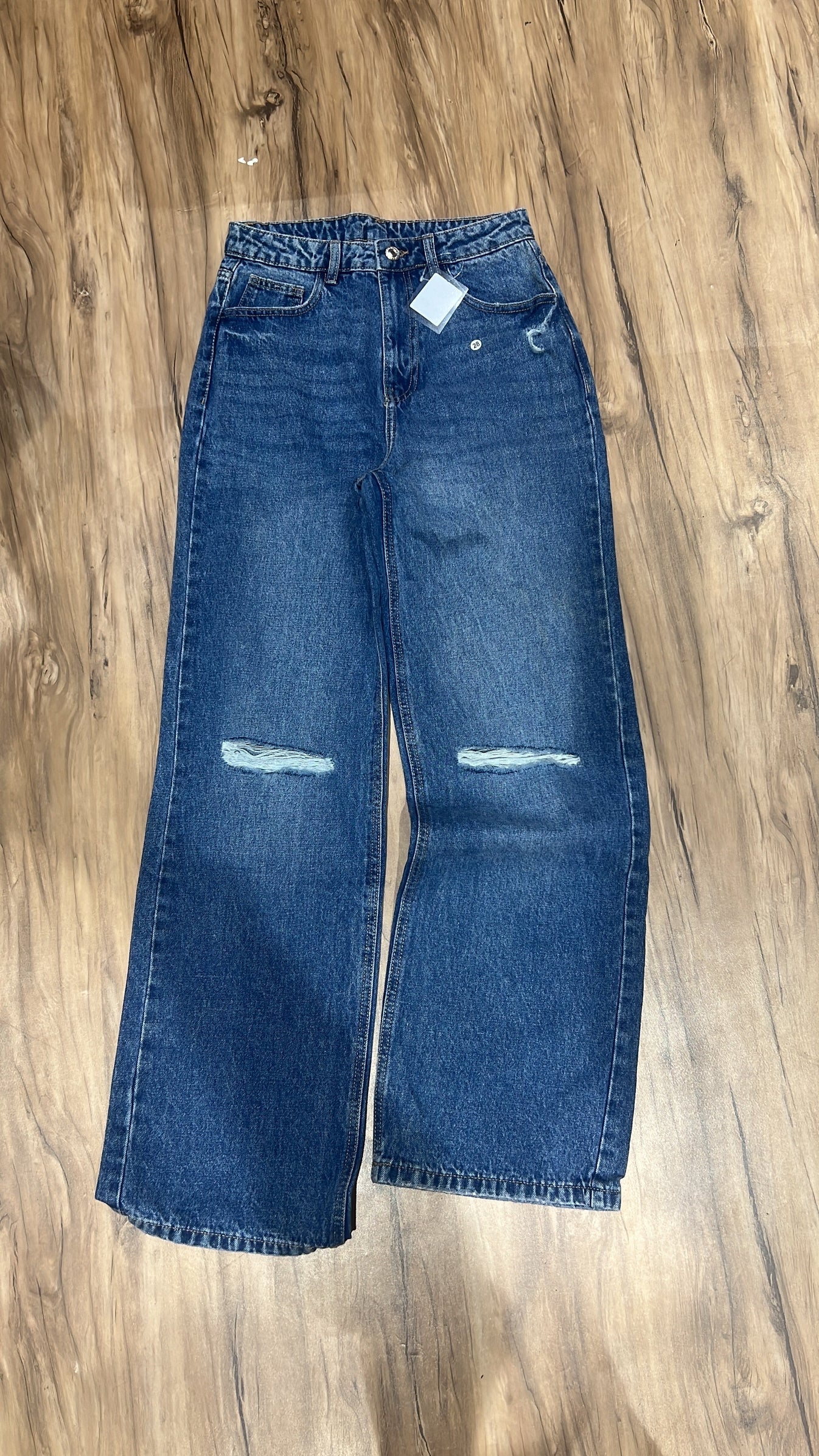 Only Highwaist Ripped wide leg denim