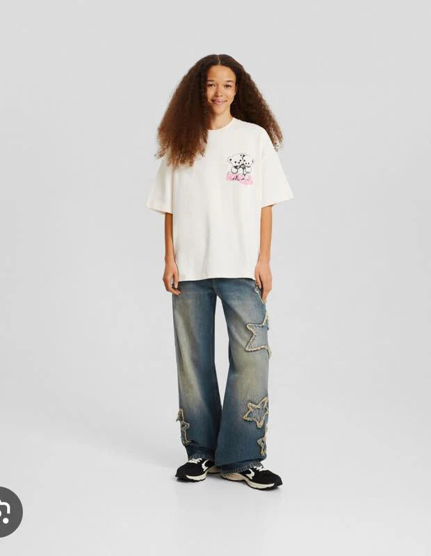 Alc-ot unisex baggy Jeans with patch details