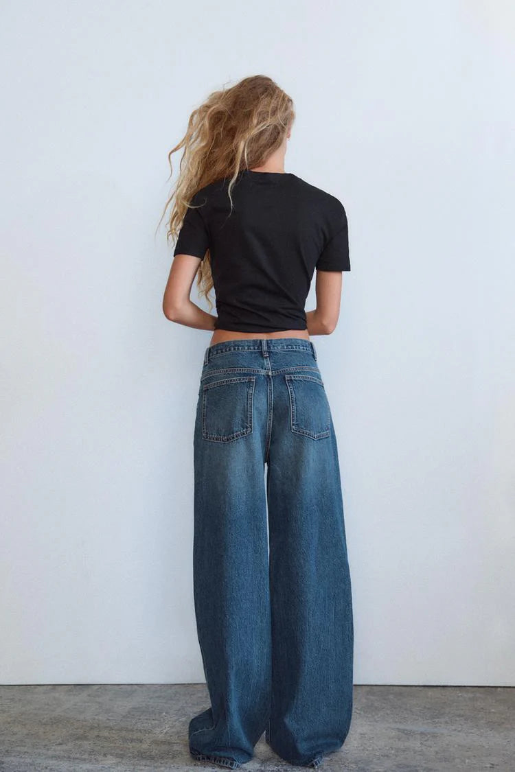 Za-Ra crossover wide leg jeans
