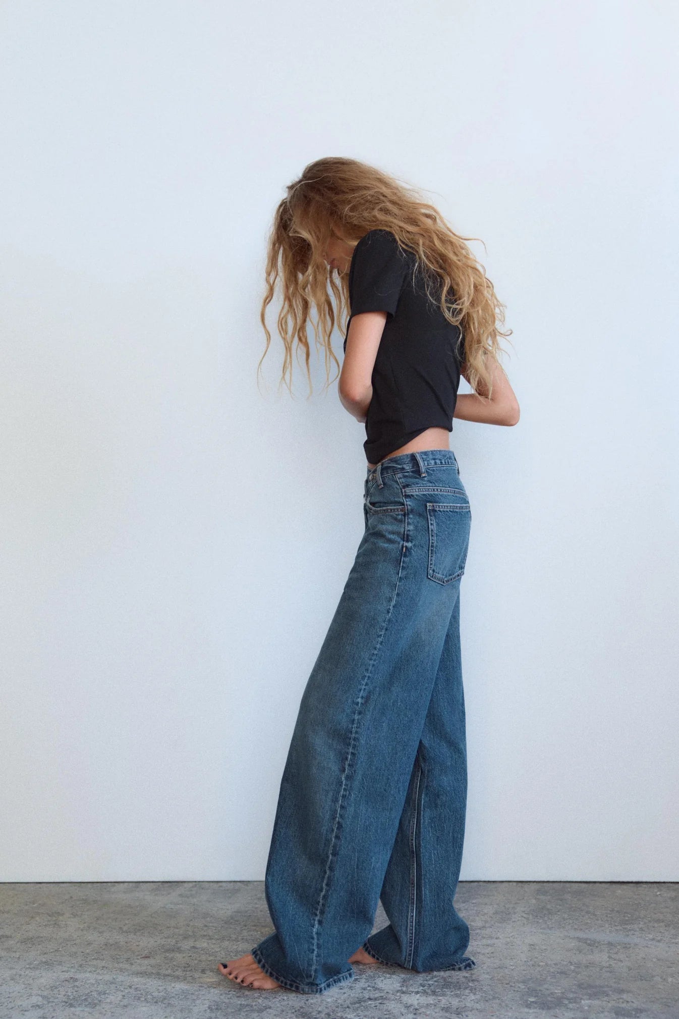 Za-Ra crossover wide leg jeans