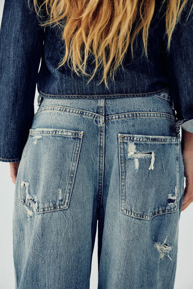 Za-ra ripped unisex baggy Jeans