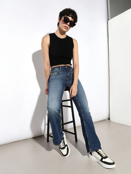 ZA-RA Blue High Rise Bootcut Jeans
