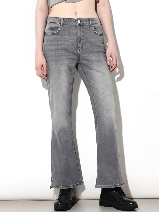On-lyLight Grey Mid Rise Bootcut Jeans