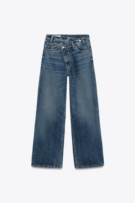 Za-Ra crossover wide leg jeans