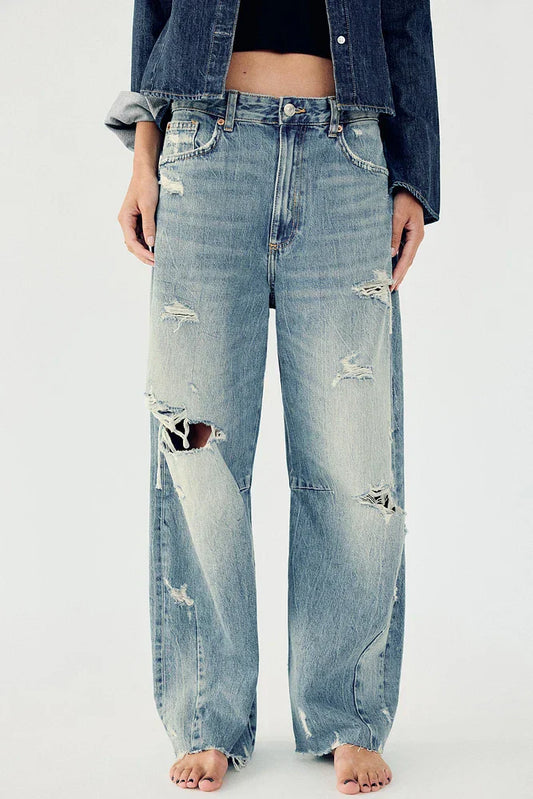 Za-ra ripped unisex baggy Jeans