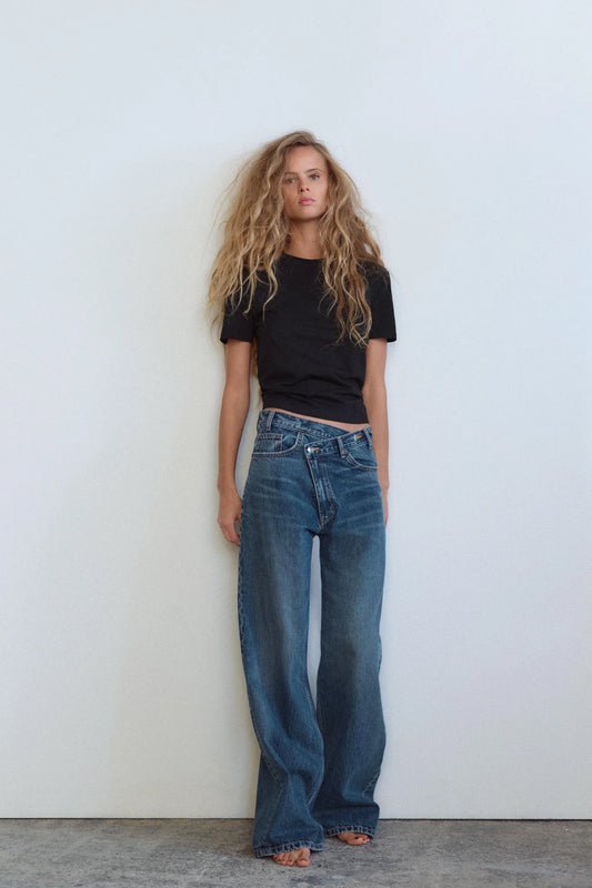 Za-Ra crossover wide leg jeans