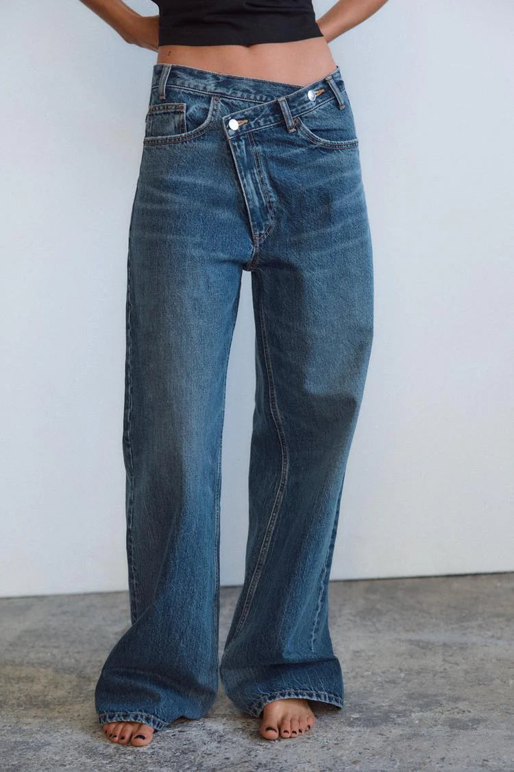 Za-Ra crossover wide leg jeans