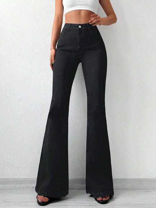 H&-M Black Bootcut Flare High Waist Jeans