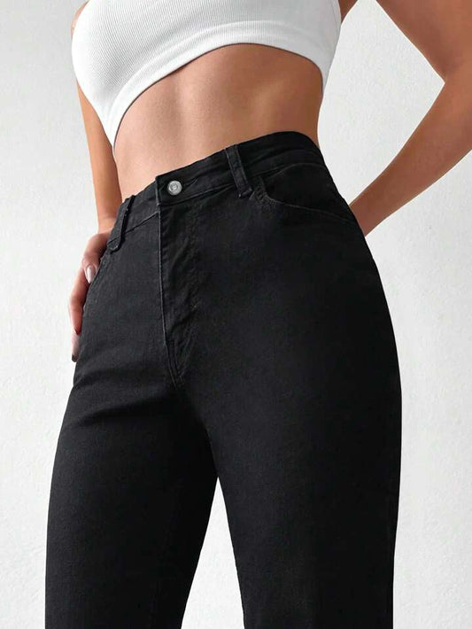 H&-M Black Bootcut Flare High Waist Jeans