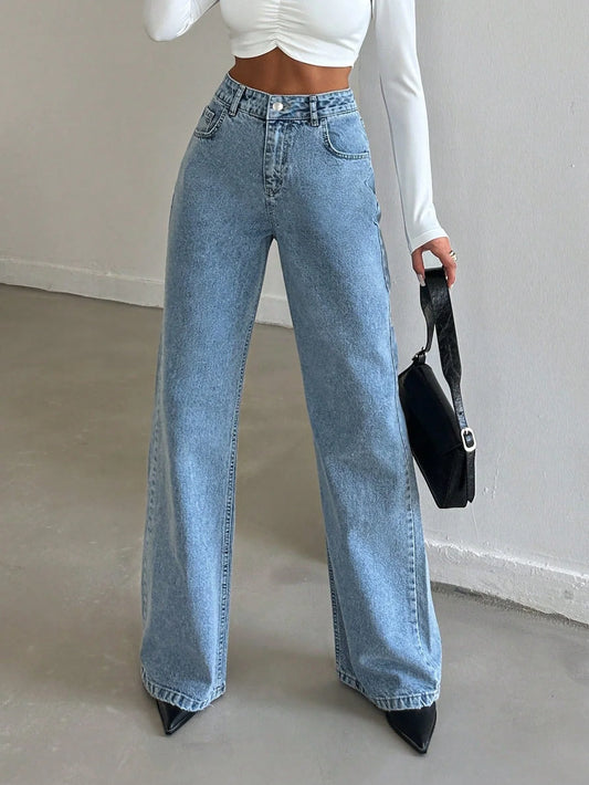 ON-LY Flex Stone Blue Wide Leg Jeans
