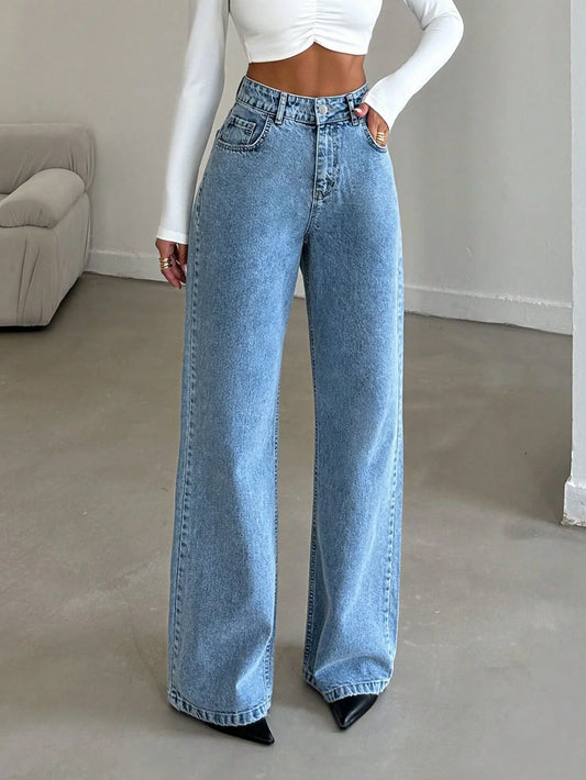 ON-LY Flex Stone Blue Wide Leg Jeans